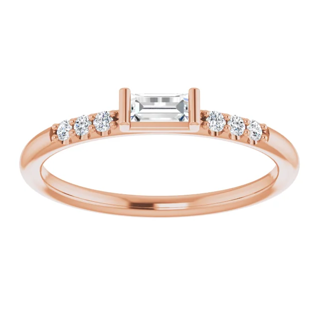 14K Rose 1/5 CTW Diamond Stackable Accented Ring-