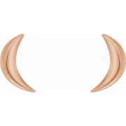 14K Rose Crescent Moon Earrings-