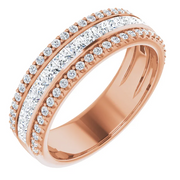 14K Rose 1 1/8 CTW Diamond Anniversary Band-
