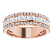 14K Rose 1 1/8 CTW Diamond Anniversary Band-