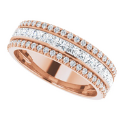 14K Rose 1 1/8 CTW Diamond Anniversary Band-