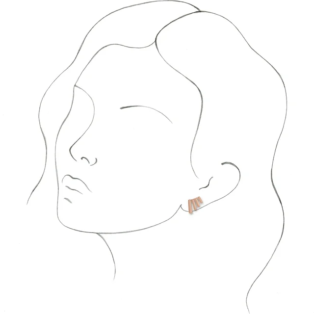 14K Rose Fan Ear Climbers-