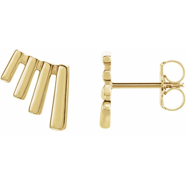 14K Rose Fan Ear Climbers-