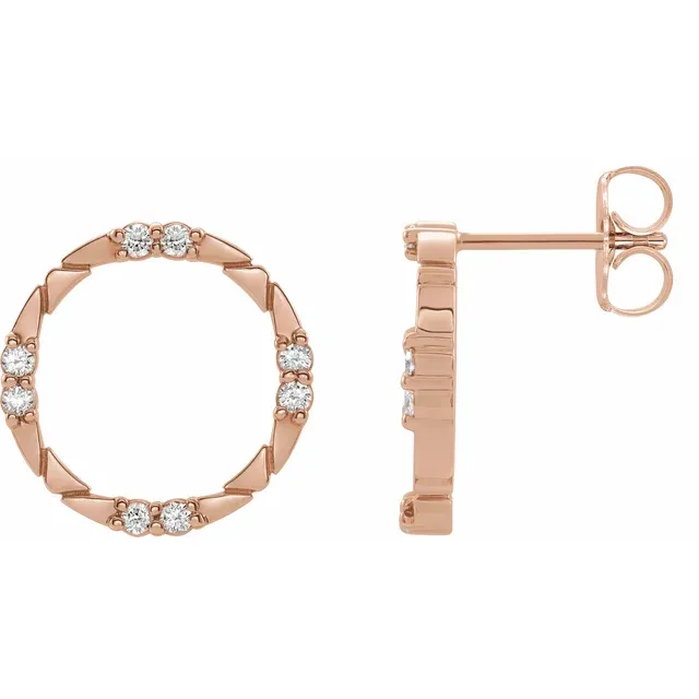 14K Rose 1/5 CTW Diamond Geometric Earrings-