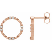 14K Rose 1/5 CTW Diamond Geometric Earrings-