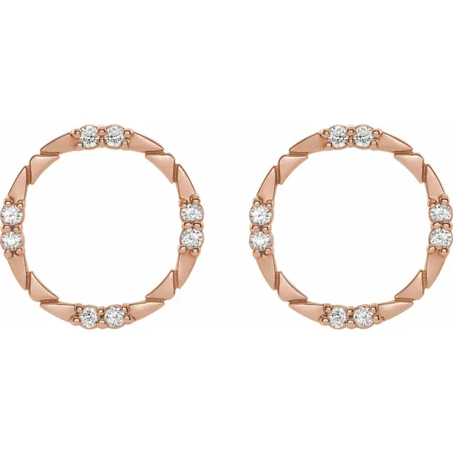 14K Rose 1/5 CTW Diamond Geometric Earrings-