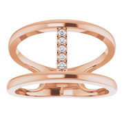 14K Rose .04 CTW Diamond Negative Space Ring-7.00 (approximate standard size)-