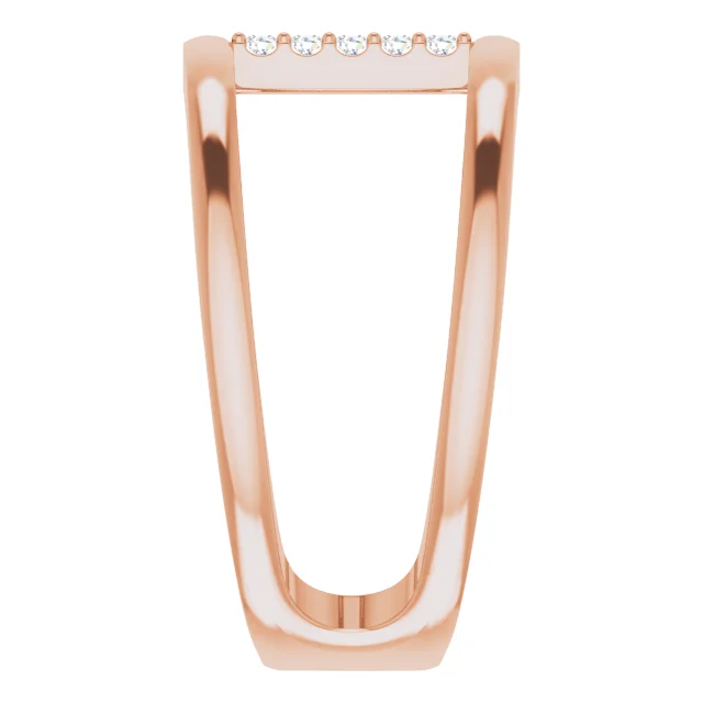 14K Rose .04 CTW Diamond Negative Space Ring-7.00 (approximate standard size)-