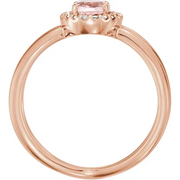 14K Rose Morganite & .08 CTW Diamond Ring-