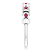 14K White Ruby Stackable Heart Ring-