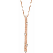 14K Rose .07 CTW Diamond Vintage-Inspired 16-18" Necklace-