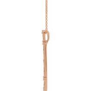 14K Rose .07 CTW Diamond Vintage-Inspired 16-18" Necklace-