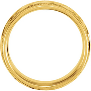 14K Yellow 7 mm Design Band with Satin Finish & Milgrain Size 9.5-