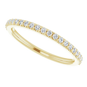 14K Yellow 1/5 CTW Diamond Band for 7x5 mm Emerald Ring-