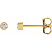 14K Yellow .06 CTW Diamond Micro Bezel-Set Earrings-