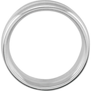 14K White 8 mm Grooved Band Size 10.5-