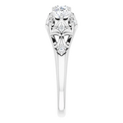 Platinum 7/8 CTW Diamond Vintage-Inspired Three-Stone Anniversary Band-