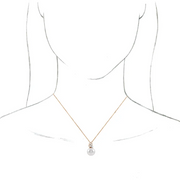 14K Rose Freshwater Cultured Pearl & 1/4 CTW Diamond 16-18" Necklace-