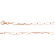 14K Rose 2.6 mm Elongated Link 18" Chain-