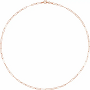 14K Rose 2.6 mm Elongated Link 18" Chain-
