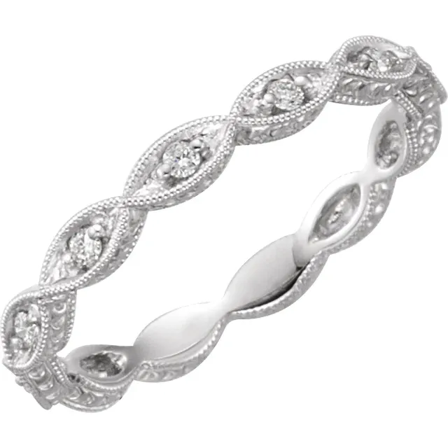 Platinum 1/8 CTW Diamond Anniversary Band Size 5.5-5.5-