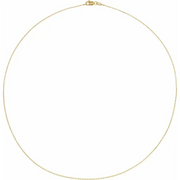 14K Yellow 1 mm Diamond-Cut Cable 18" Chain-