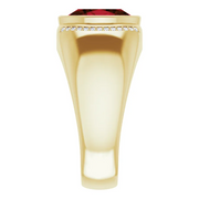 14K Yellow Mozambique Garnet & 1/8 CTW Diamond Ring-11.00(aproximate standard size)-
