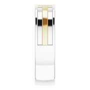 14K White/Yellow 6 mm Cross Band Size 10-10.00(approximate standard size)-