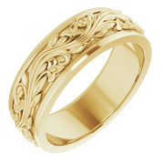 14K Yellow 7 mm Sculptural-Inspired Band Size 10-10.00(approximate standard size)-