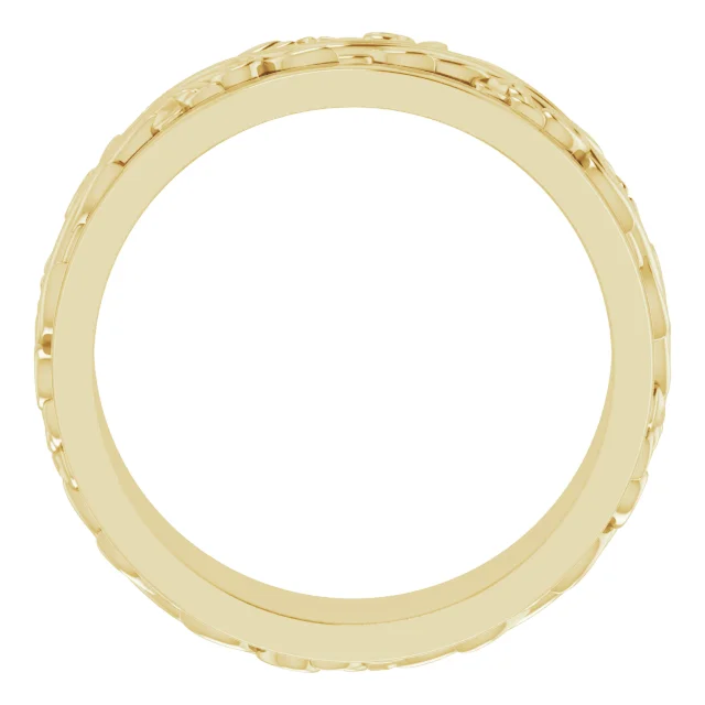 14K Yellow 7 mm Sculptural-Inspired Band Size 10-10.00(approximate standard size)-