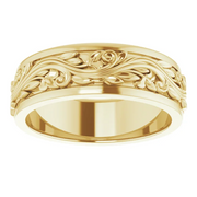 14K Yellow 7 mm Sculptural-Inspired Band Size 10-10.00(approximate standard size)-