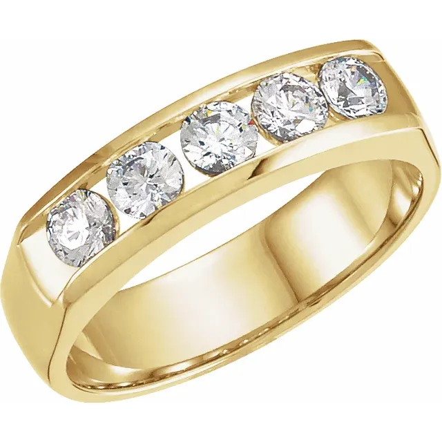 14K Yellow 7/8 CTW Diamond Band Size 7-