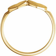 14K Yellow 13.8x7 mm Double Heart Signet Ring-