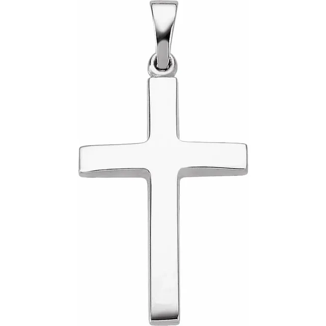 Platinum 23x15.9 mm Cross Pendant-