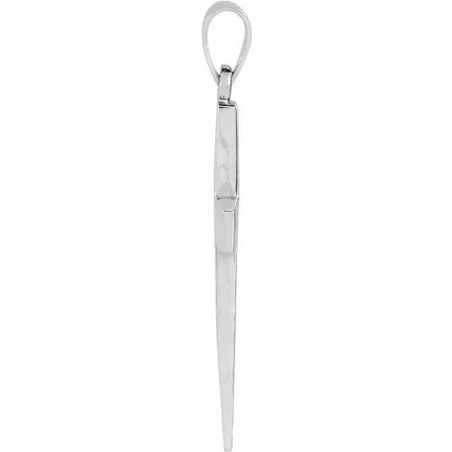 Platinum 23x15.9 mm Cross Pendant-