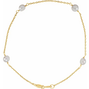 14K Yellow 4-4.5 mm Freshwater Cultured Pearl Youth 6" Bracelet-