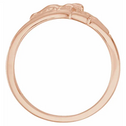 14K Rose 12 mm Crucifix Chastity Ring Size 5-5-