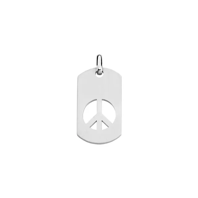 Peace Sign Dog Tag Pendant-