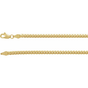14K Yellow 3.3 mm Miami Cuban Link 18" Chain with Lobster Clasp-