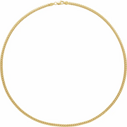 14K Yellow 3.3 mm Miami Cuban Link 18" Chain with Lobster Clasp-