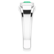 Platinum Emerald & .08 CTW Diamond Men's Ring-