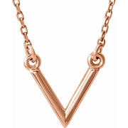 14K Rose "V" 16.5" Necklace-
