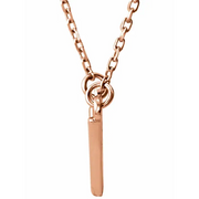 14K Rose "V" 16.5" Necklace-