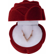 14K Rose "V" 16.5" Necklace-