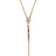 14K Rose "Mom" Heart 17" Necklace-