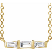 14K Yellow 1/8 CTW Diamond Bar 18" Necklace-