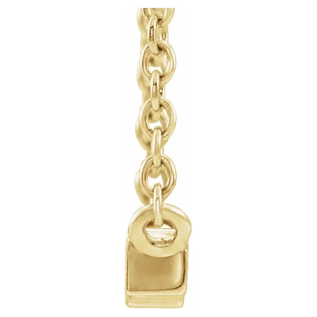 14K Yellow 1/8 CTW Diamond Bar 18" Necklace-