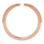 14K Rose Beaded Negative Space Ring-7.00 (approximate standard size)-