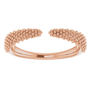 14K Rose Beaded Negative Space Ring-7.00 (approximate standard size)-