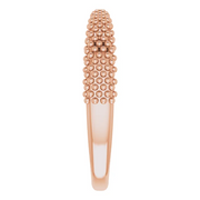 14K Rose Beaded Negative Space Ring-7.00 (approximate standard size)-